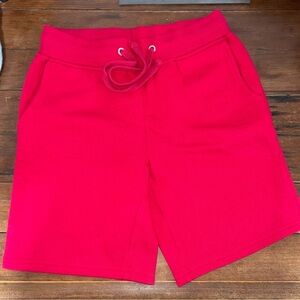 Rosio Red Athletic Shorts with Elastic Waistband